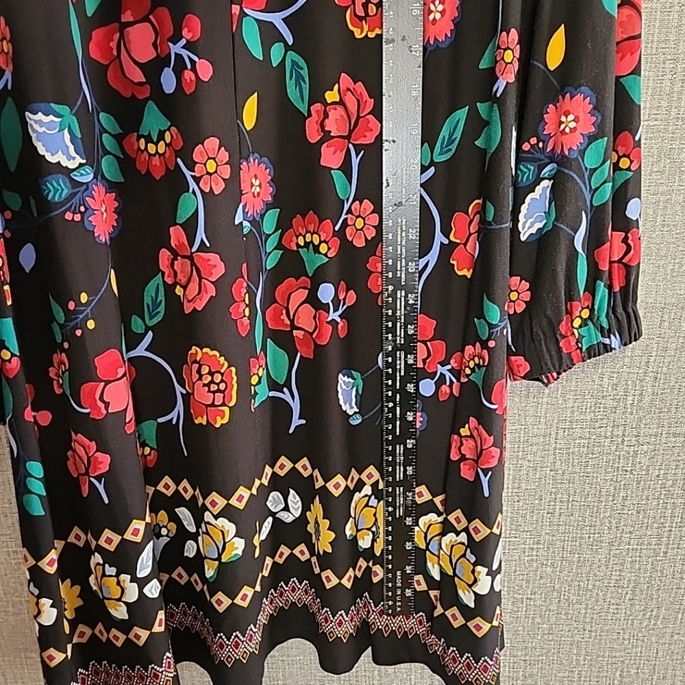 Ann Taylor Loft Bright Floral Swing Dress Pullover Shift Knee Length Bohemian - Picture 9 of 12